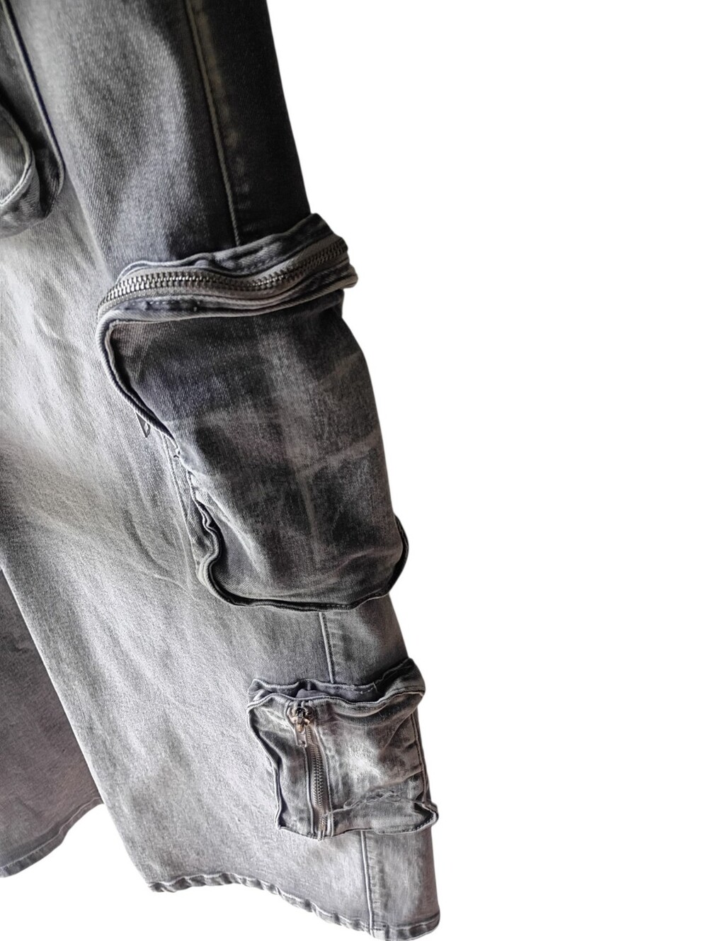 Madrag Y2K Grey Denim Multi Pocket Cargo Pants - Picture 6 of 7